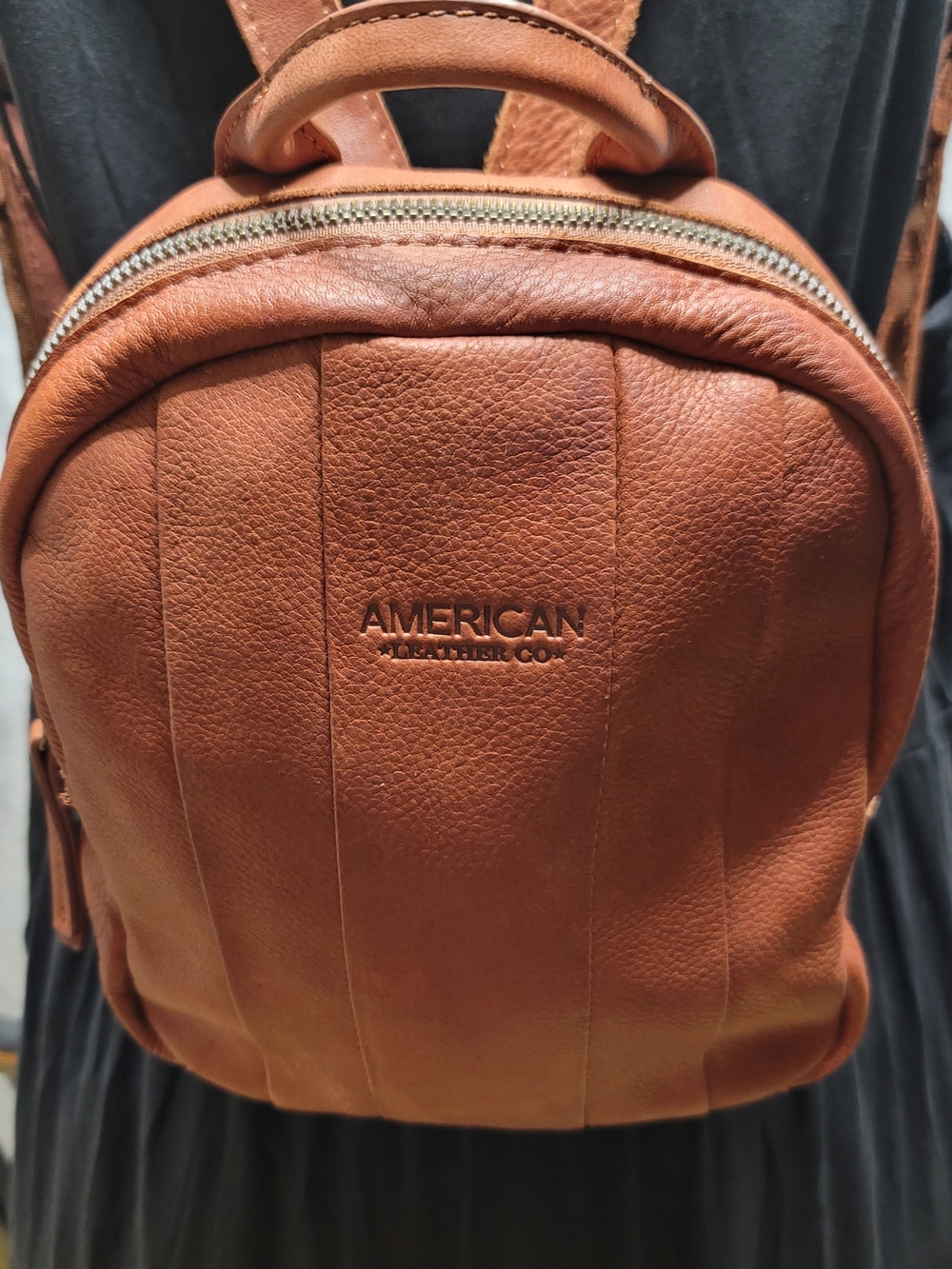 American Leather Co. Denise Mini Backpack Brown Genuine Leather Adjustable Strap